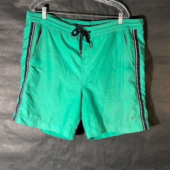 Vintage Green Tommy Hilfiger Swim Trunks Shorts XL - Picture 2 of 8